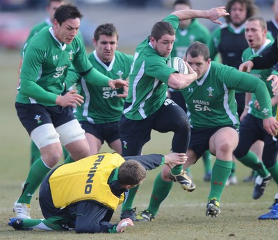 09.03.10 - Wales Rugby Training - Shane William in action during training. 
