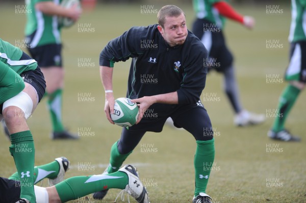 09.03.10 - Wales Rugby Training - Richie Rees in action during training. 