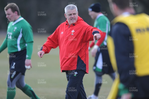 09.03.10 - Wales Rugby Training - Wales head coach Warren Gatland during training. 