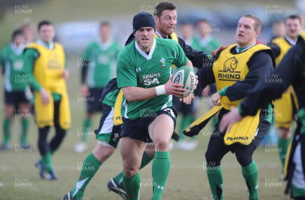 09.03.10 - Wales Rugby Training - Jamie Roberts in action during training. 