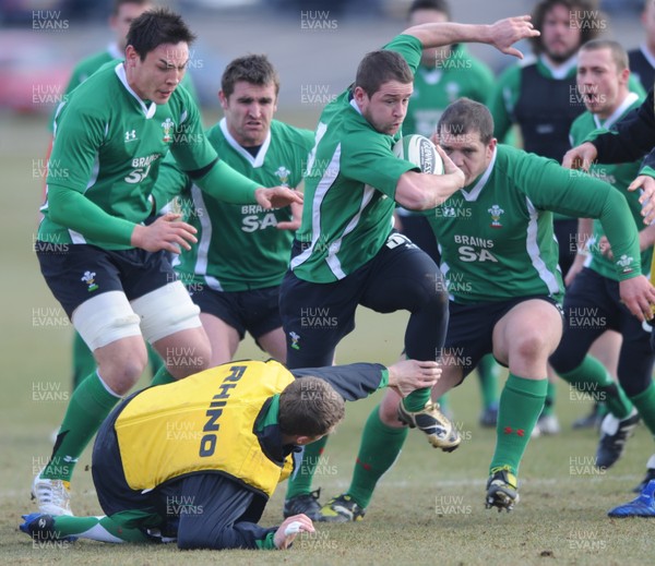 09.03.10 - Wales Rugby Training - Shane William in action during training. 