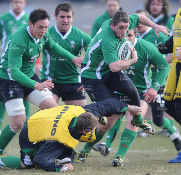 09.03.10 - Wales Rugby Training - Shane William in action during training. 