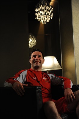 14.06.10 - Wales Rugby Press Conference - Stephen Jones during a television interview. 