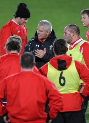 14.06.10 - Wales Rugby Training - Head coach Warren Gatland makes a point during training. 