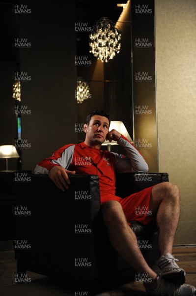 14.06.10 - Wales Rugby Press Conference - Stephen Jones during a television interview. 