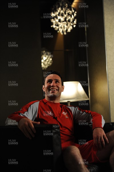 14.06.10 - Wales Rugby Press Conference - Stephen Jones during a television interview. 