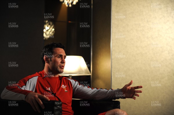 14.06.10 - Wales Rugby Press Conference - Stephen Jones during a television interview. 