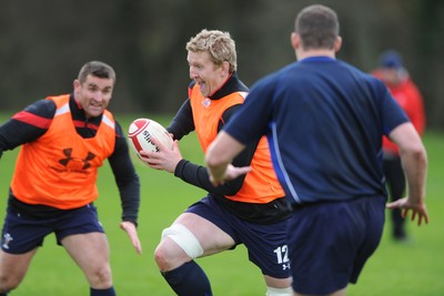 29.11.11 - Wales Rugby Training  Bradley Davies during training. 