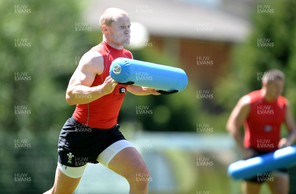 170719 - Wales Rugby World Cup Training Camp in Fiesch, Switzerland - Aled Davies during training