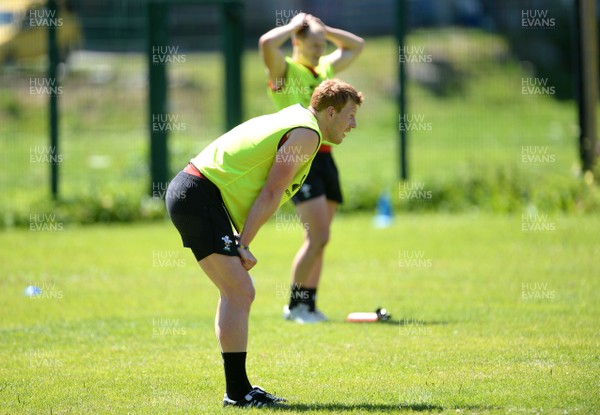 170719 - Wales Rugby World Cup Training Camp in Fiesch, Switzerland - Rhys Patchell during training