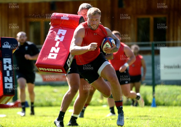 170719 - Wales Rugby World Cup Training Camp in Fiesch, Switzerland - Ross Moriarty during training
