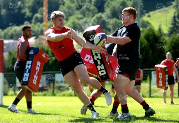 170719 - Wales Rugby World Cup Training Camp in Fiesch, Switzerland - Aaron Wainwright during training