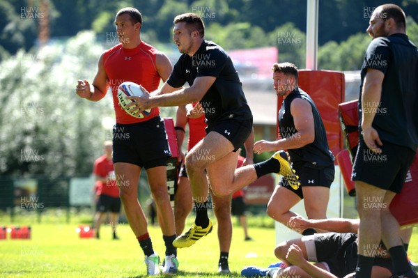 170719 - Wales Rugby World Cup Training Camp in Fiesch, Switzerland - Justin Tipuric during training