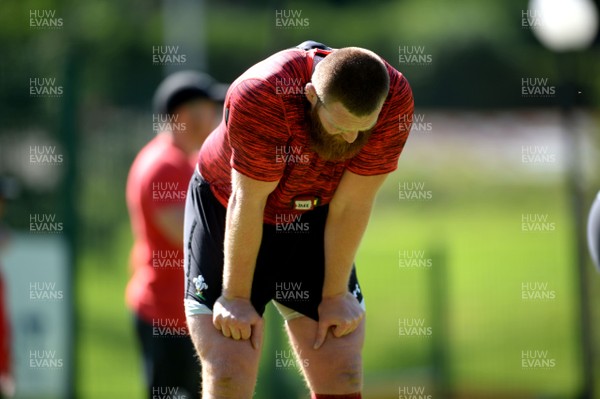 170719 - Wales Rugby World Cup Training Camp in Fiesch, Switzerland - Jake Ball during training