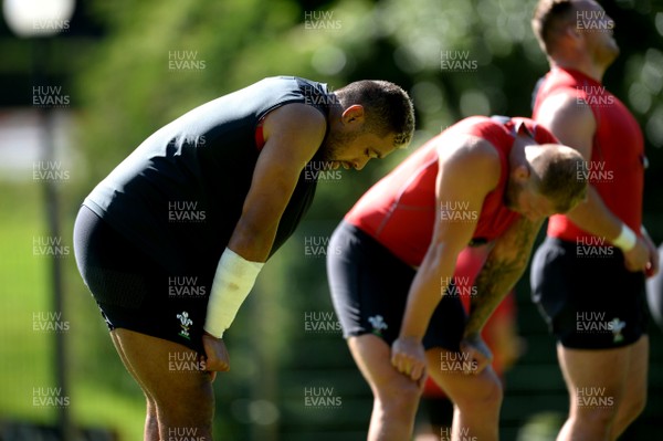 170719 - Wales Rugby World Cup Training Camp in Fiesch, Switzerland - Taulupe Faletau during training