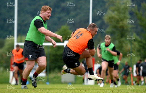 180719 - Wales Rugby World Cup Training Camp in Fiesch, Switzerland - Dillon Lewis during training