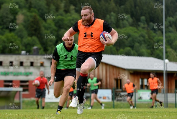 180719 - Wales Rugby World Cup Training Camp in Fiesch, Switzerland - Jake Ball during training