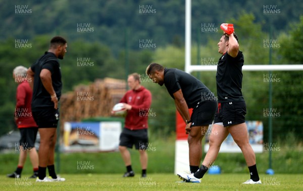 180719 - Wales Rugby World Cup Training Camp in Fiesch, Switzerland - Ryan Elias during training