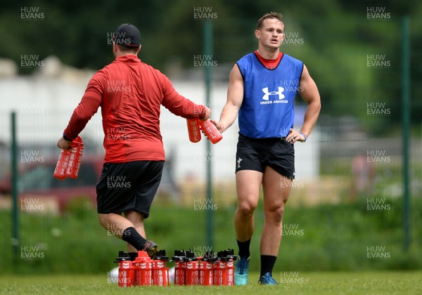 180719 - Wales Rugby World Cup Training Camp in Fiesch, Switzerland - Hallam Amos during training