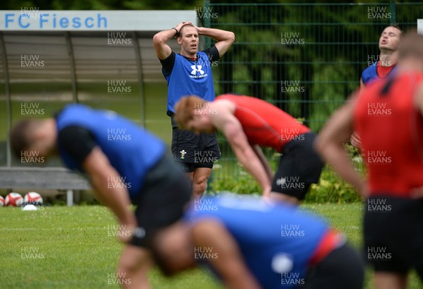 180719 - Wales Rugby World Cup Training Camp in Fiesch, Switzerland - Liam Williams during training