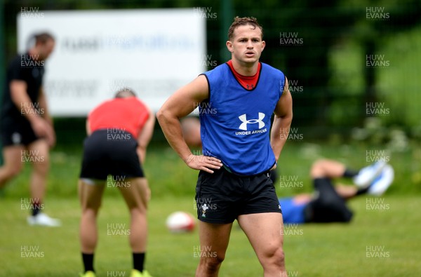 180719 - Wales Rugby World Cup Training Camp in Fiesch, Switzerland - Hallam Amos during training