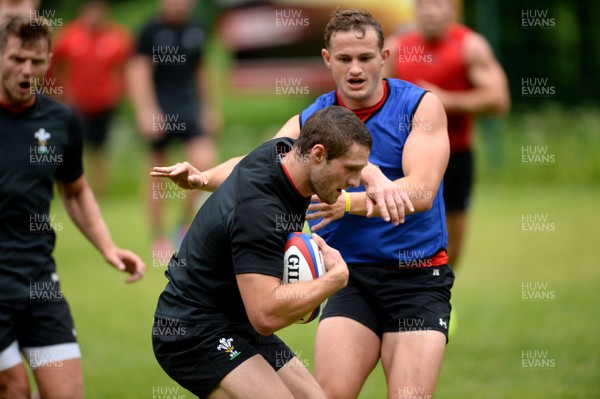 180719 - Wales Rugby World Cup Training Camp in Fiesch, Switzerland - Jonah Holmes during training