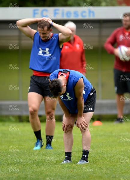 180719 - Wales Rugby World Cup Training Camp in Fiesch, Switzerland - Tomos Williams during training