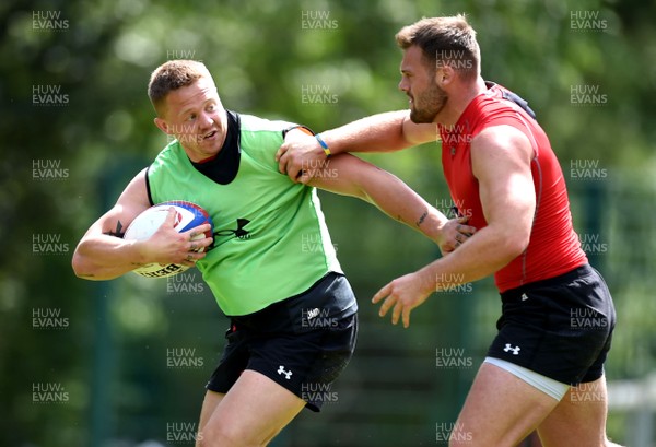 190719 - Wales Rugby World Cup Training Camp in Fiesch, Switzerland - James Davies during training