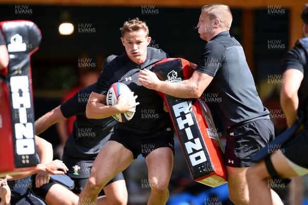 190719 - Wales Rugby World Cup Training Camp in Fiesch, Switzerland - Hallam Amos during training