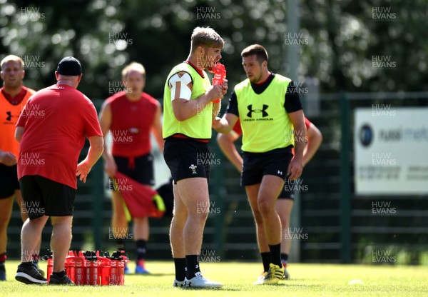 190719 - Wales Rugby World Cup Training Camp in Fiesch, Switzerland - Aaron Wainwright during training