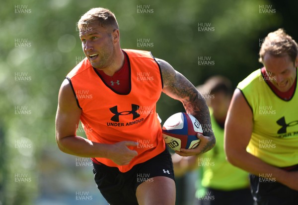190719 - Wales Rugby World Cup Training Camp in Fiesch, Switzerland - Ross Moriarty during training