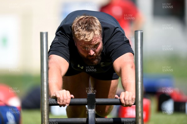 190719 - Wales Rugby World Cup Training Camp in Fiesch, Switzerland - Tomas Francis during training