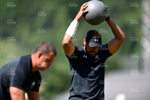 190719 - Wales Rugby World Cup Training Camp in Fiesch, Switzerland - Taulupe Faletau during training