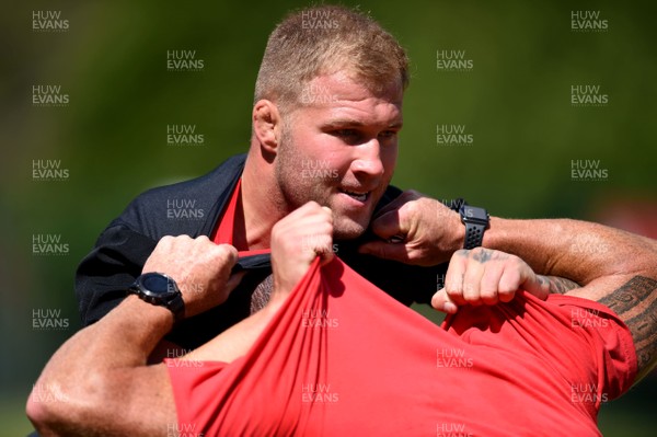 190719 - Wales Rugby World Cup Training Camp in Fiesch, Switzerland - Ross Moriarty during training