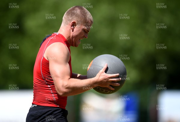 190719 - Wales Rugby World Cup Training Camp in Fiesch, Switzerland - Gareth Anscombe during training