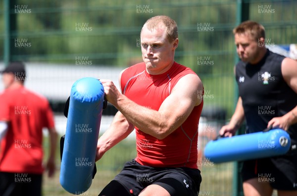 190719 - Wales Rugby World Cup Training Camp in Fiesch, Switzerland - Aled Davies during training