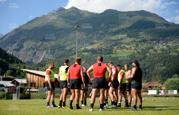 190719 - Wales Rugby World Cup Training Camp in Fiesch, Switzerland - Players during training