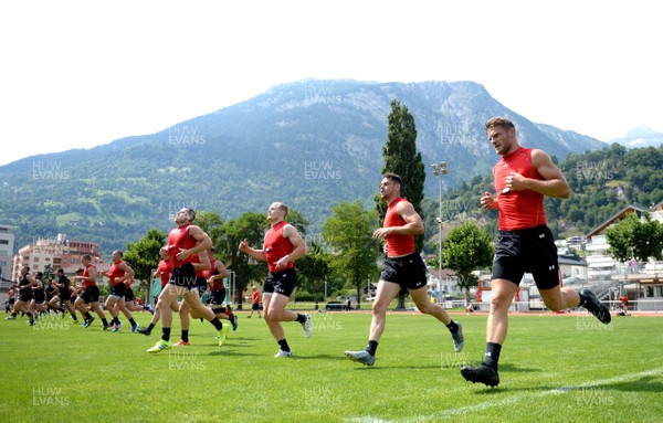 200719 - Wales Rugby World Cup Training Camp in Fiesch, Switzerland - Dan Biggar during training
