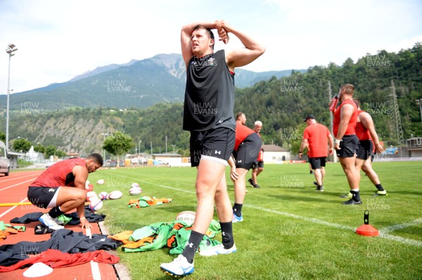 200719 - Wales Rugby World Cup Training Camp in Fiesch, Switzerland - Ryan Elias during training