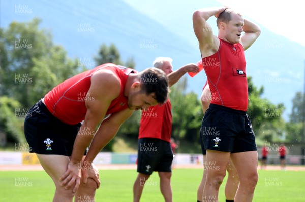200719 - Wales Rugby World Cup Training Camp in Fiesch, Switzerland - Aled Davies during training