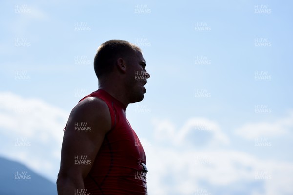 200719 - Wales Rugby World Cup Training Camp in Fiesch, Switzerland - Gareth Anscombe during training