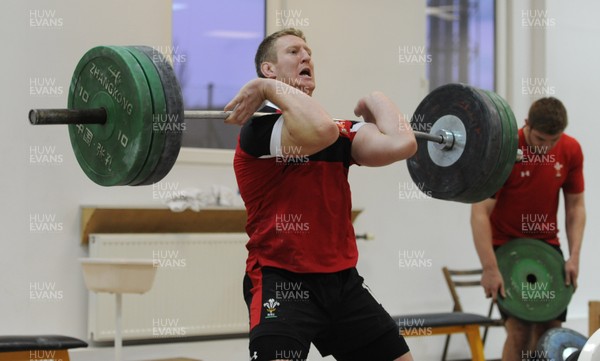 24.01.12 - Wales Rugby Training Camp in Poland - Bradley Davies during a gym session. 