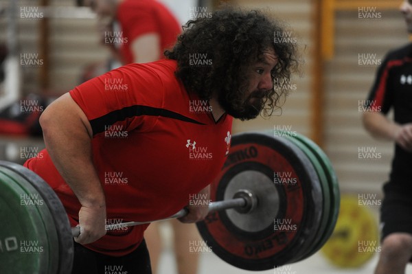 24.01.12 - Wales Rugby Training Camp in Poland - Adam Jones during a gym session. 