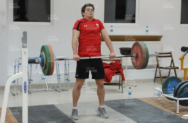 24.01.12 - Wales Rugby Training Camp in Poland - Harry Robinson during a gym session. 