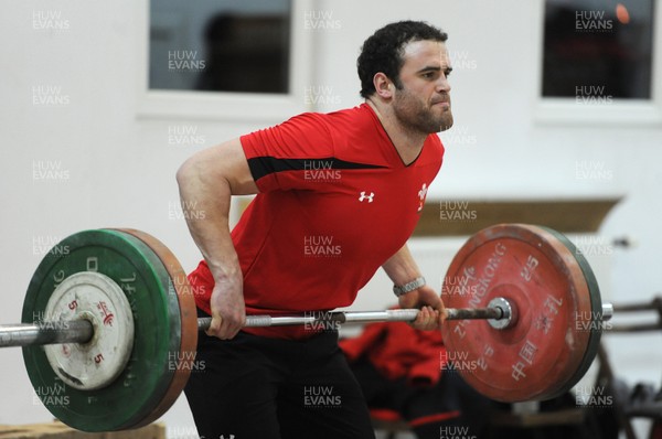 24.01.12 - Wales Rugby Training Camp in Poland - Jamie Roberts during a gym session. 