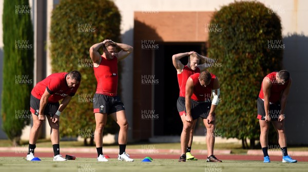 240819 - Wales Rugby Training Camp, Turkey - Elliot Dee, Hallam Amos, Aled Davies, Hadleigh Parkes and Steff Evans