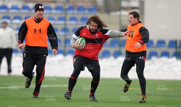 27.01.12 - Wales Rugby Training Camp in Poland - Adam Jones during training. 