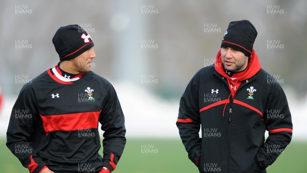 27.01.12 - Wales Rugby Training Camp in Poland - Gavin Henson and Stephen Jones during training. 