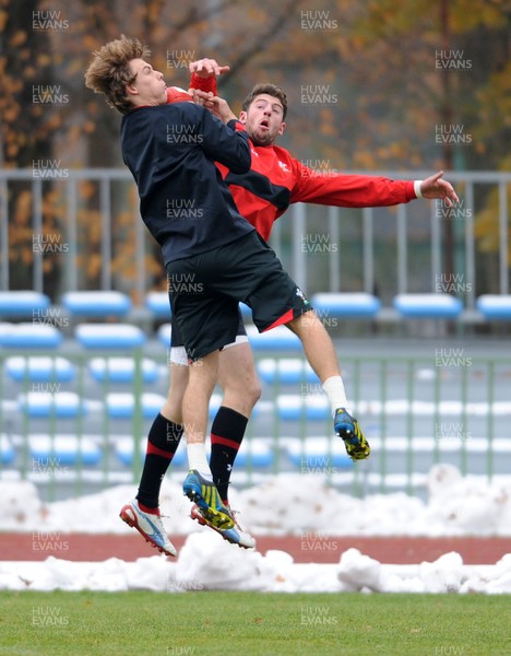 311012 - Wales Rugby Training Camp in Poland -Liam Williams and Alex Cuthbert during training