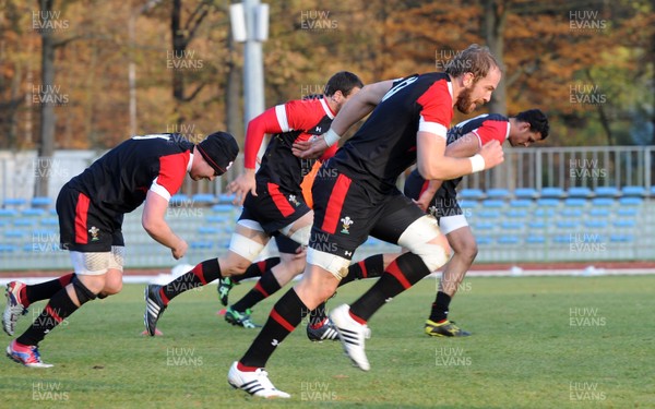 311012 - Wales Rugby Training Camp in Poland -Alun Wyn Jones during training